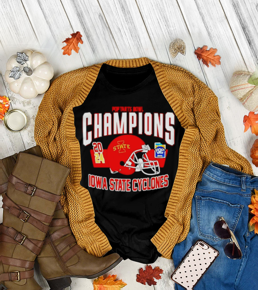 Iowa State Cyclones 2024 Pop-Tarts Bowl Champions Football Helmet Victory T-Shirt