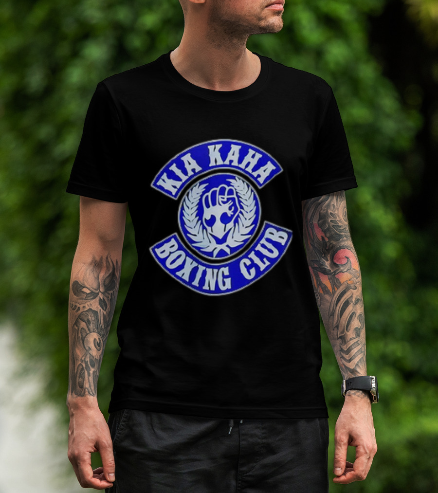 Kia Kaha Boxing Club Fist Logo With Laurel Wreath T-Shirt