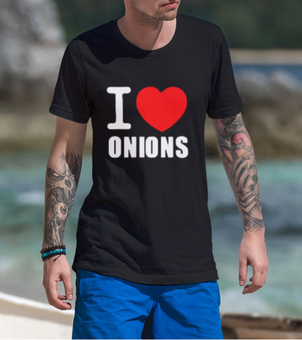 I Heart Onions Retro Love T-Shirt