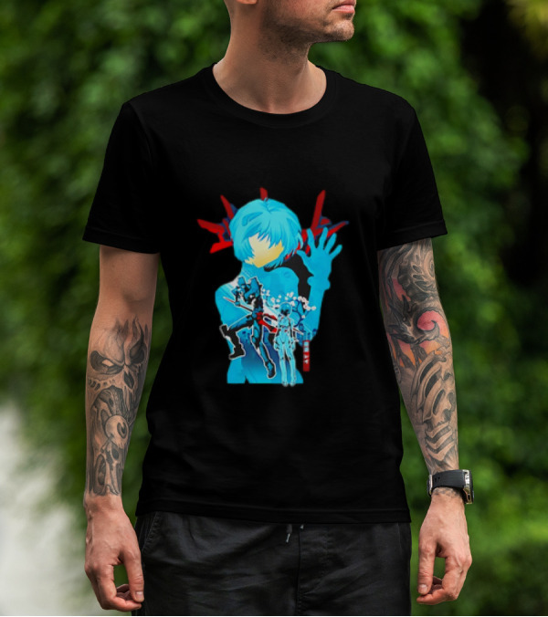 Rei Ayanami Eva-00 Neon Genesis Evangelion Blue Highlight T-Shirt