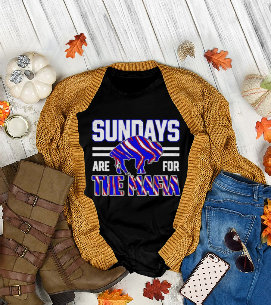 Sundays Are For The Mafia Buffalo Bills Stripes T-Shirt