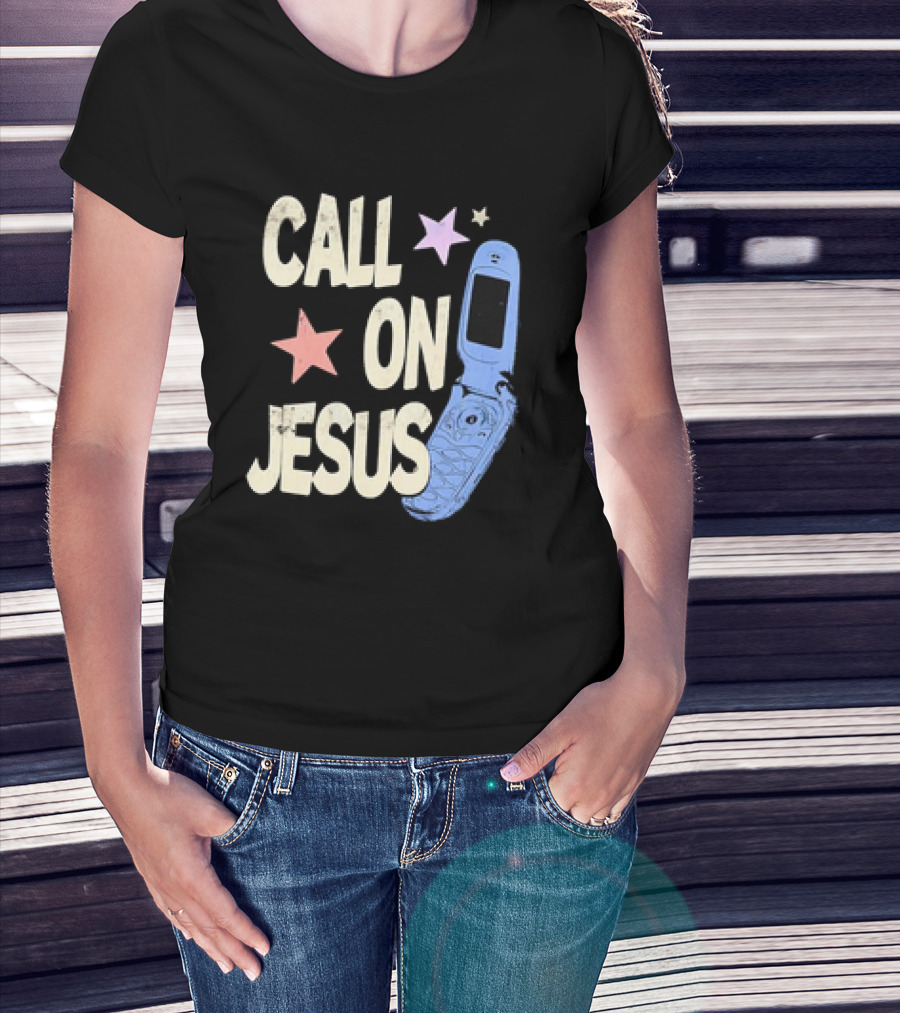 CALL ON JESUS STARS VINTAGE FLIP PHONE RETRO CASUAL T-Shirt