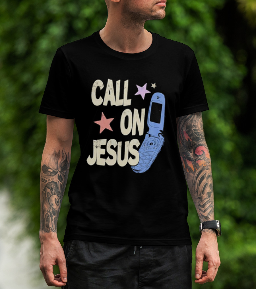 CALL ON JESUS STARS VINTAGE FLIP PHONE RETRO CASUAL T-Shirt