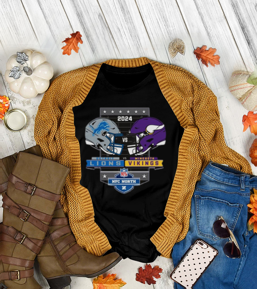 Detroit Lions vs Minnesota Vikings 2024 NFC North Clash T-Shirt