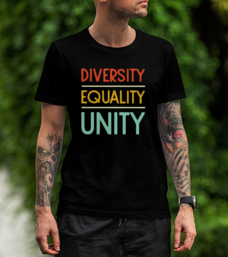 Diversity Equality Unity Bold Multicolor T-Shirt