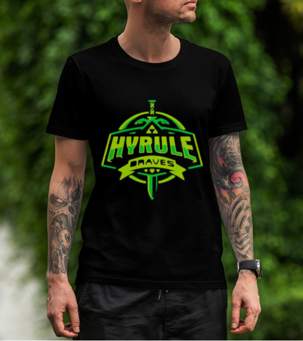 Hyrule Braves Sword Emblem Green Neon T-Shirt
