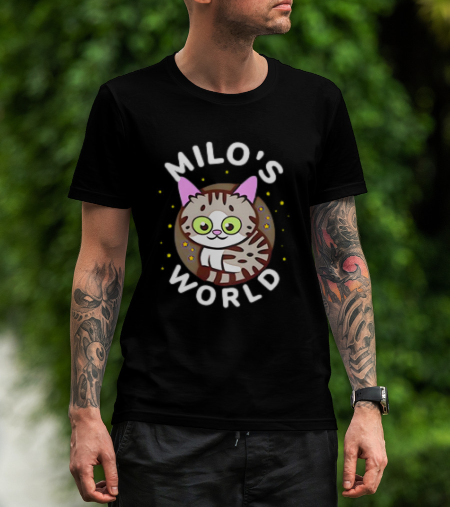 Milo's World Cat With Bright Eyes And Striped Fur T-Shirt