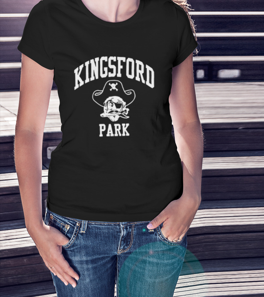Kingsford Park Pirate Skull Logo With Crossbones T-Shirt