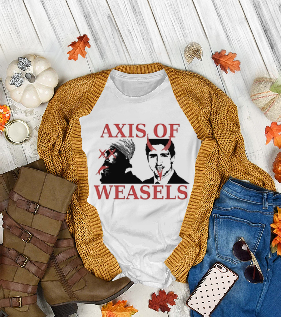 Axis Of Weasels Classic Political Satire Leaders with Devil Horns T-Shirt