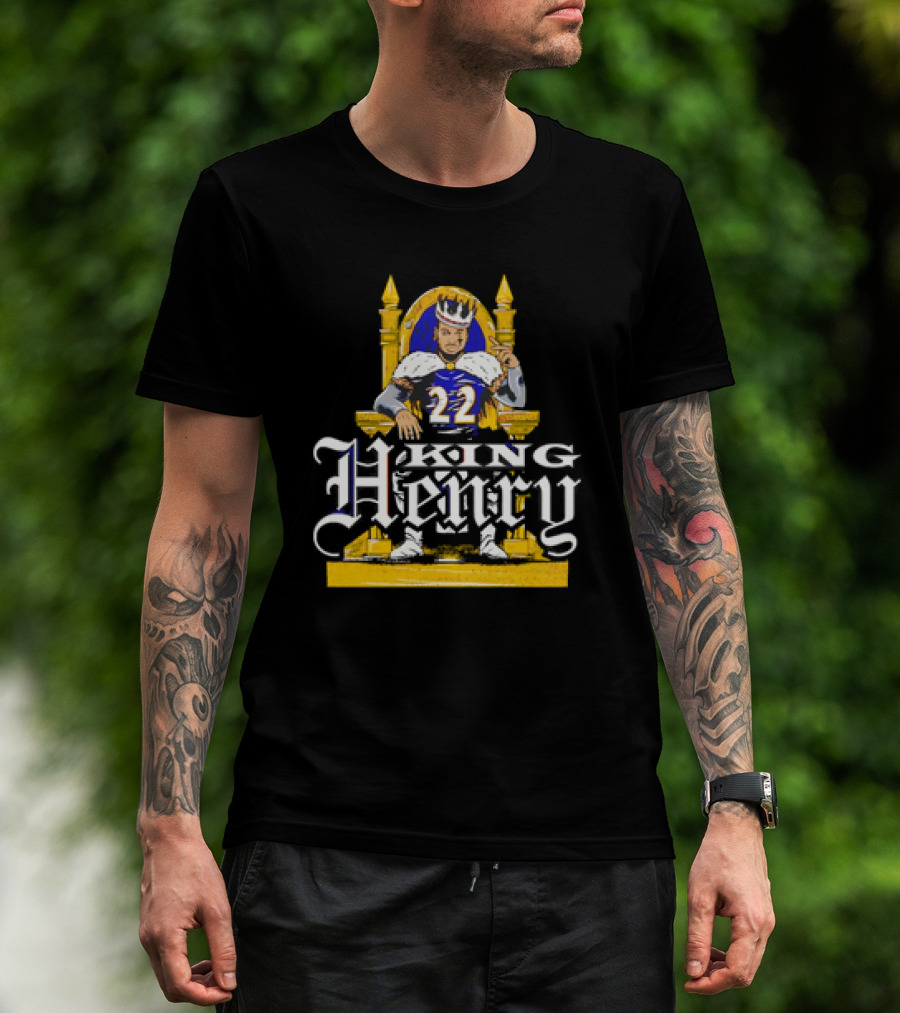 King Henry 22 Baltimore Ravens Throne T-Shirt