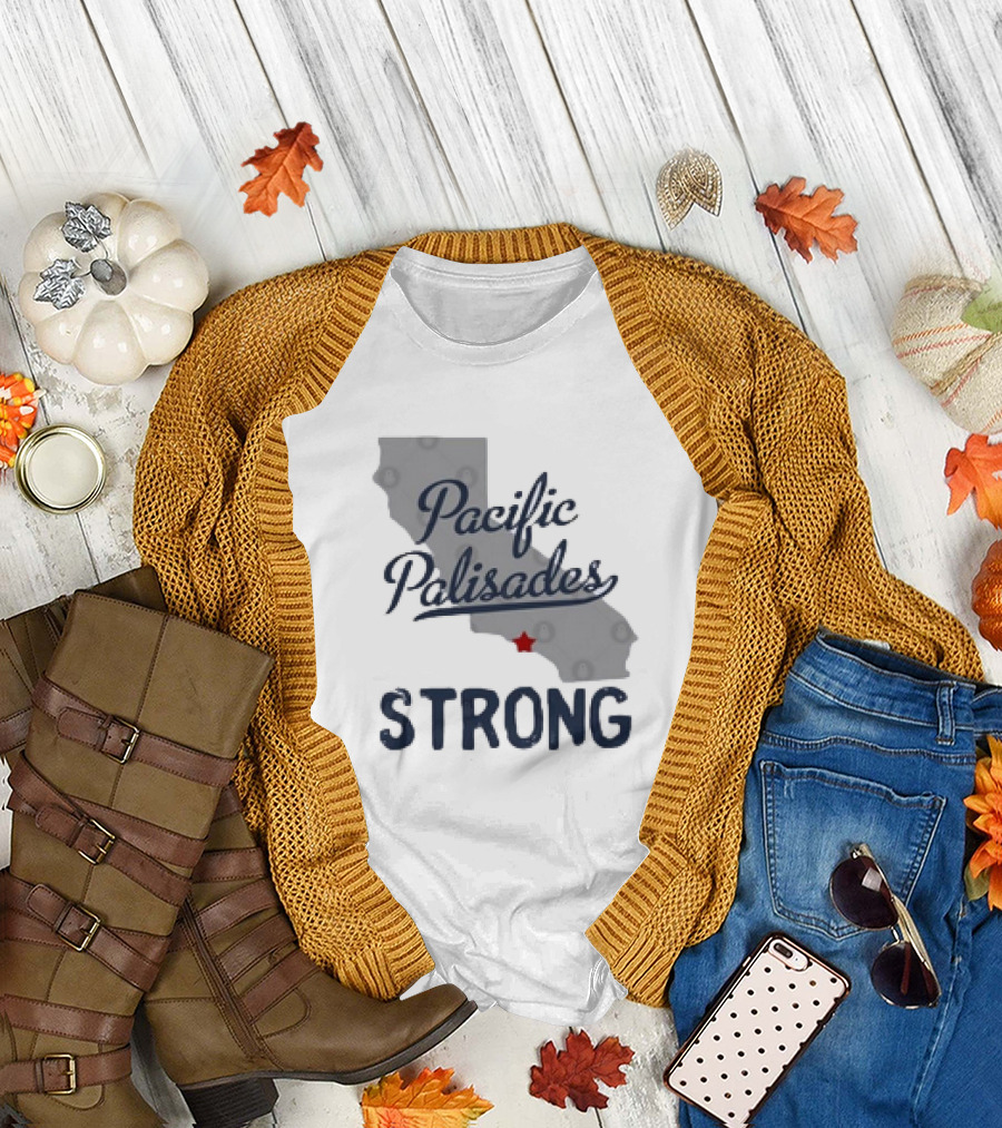 Pacific Palisades California Strong State Outline T-Shirt