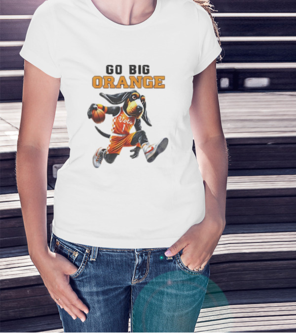 NCAA Tennessee Volunteers Go Big Orange Vols Mascot Basketball 2025 T-Shirt
