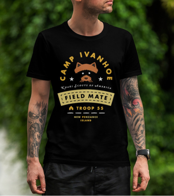Camp Ivanhoe Khaki Scouts Of America Field Mate Troop 55 New Penzance Island Moonrise Kingdom T-Shirt