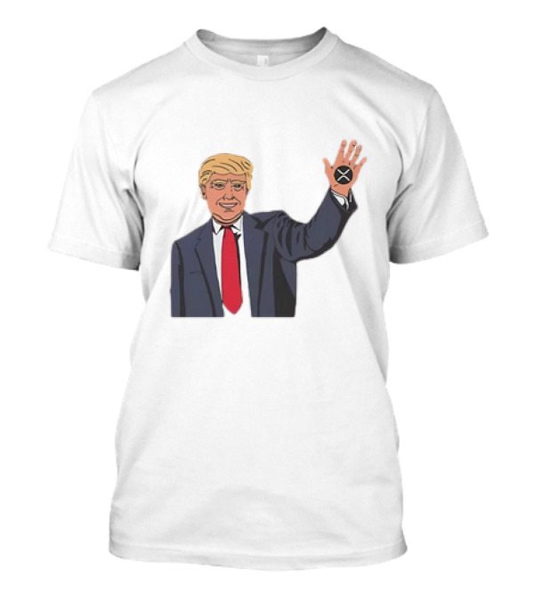 Trump Raising XRP Coin Hand T-Shirt
