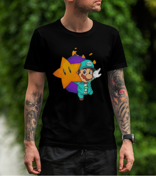 Mario With Squid Game 456 Star Fusion T-Shirt