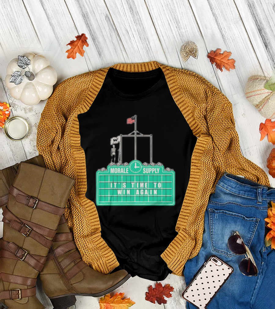 Morale Supply It's Time to Win Again Scoreboard Flag Clock T-Shirt
