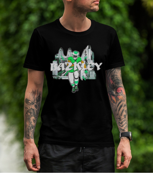 Saquon Barkley Bazkley Philadelphia Eagles 2K Football Player Cityscape T-Shirt