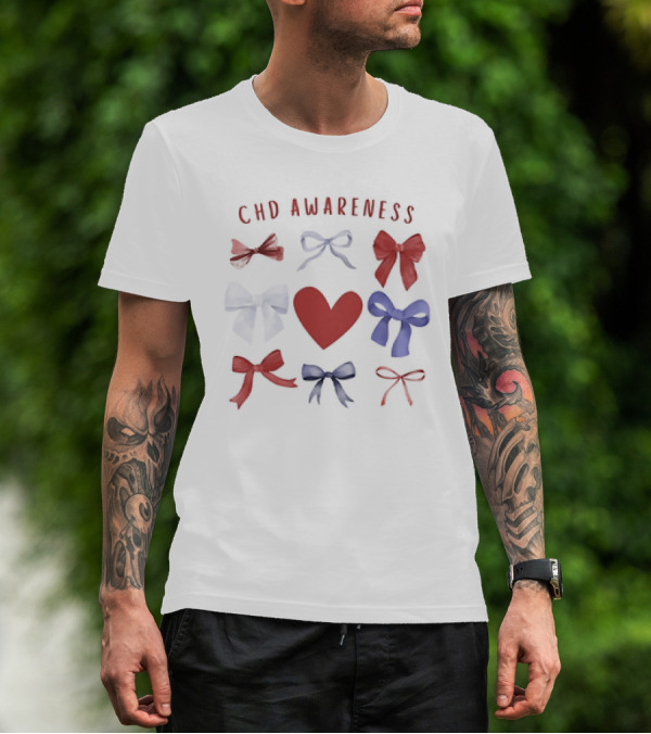 CHD Awareness Heart And Bows Collection T-Shirt