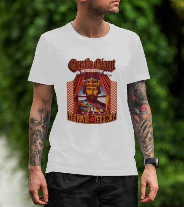 Gentle Giant MCMLXXIV The Power And The Glory King Chessboard Curtain T-Shirt