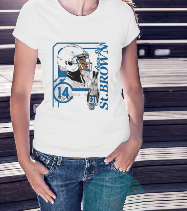 Amon-Ra St. Brown 14 Detroit Lions NFL Football Vintage Collage T-Shirt