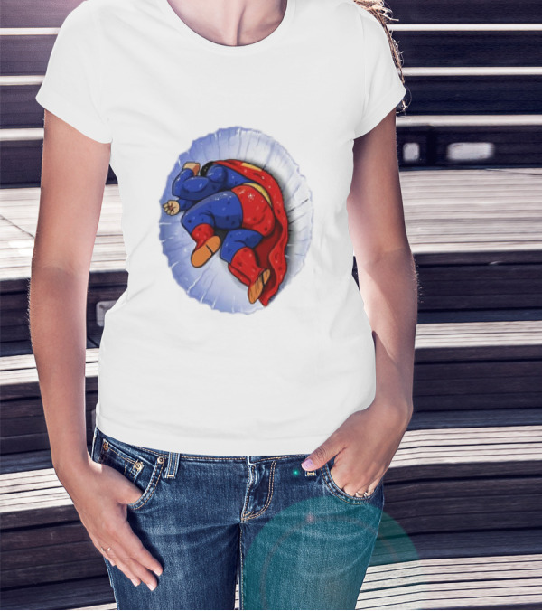 Superman X Yamcha Fallen Hero Parody Crossover T-Shirt