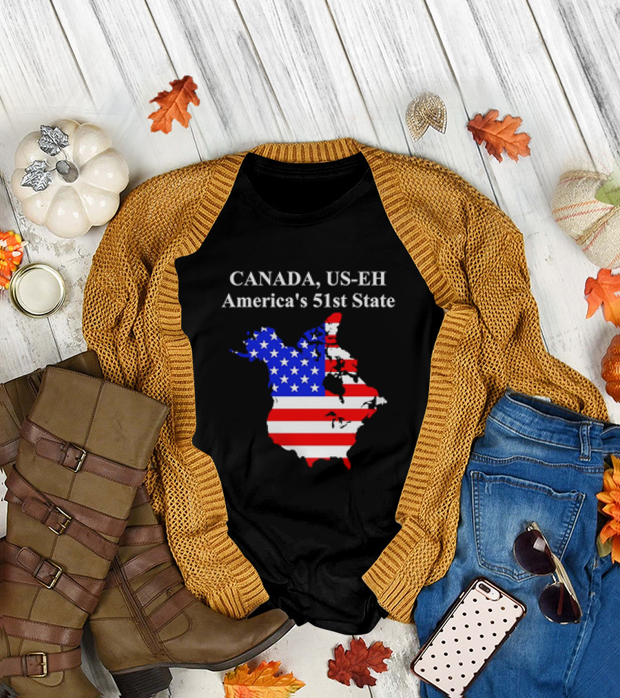 Canada US-EH America's 51st State Map T-Shirt