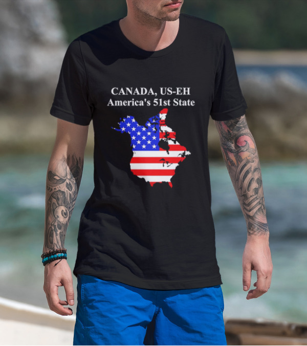 Canada US-EH America's 51st State Map T-Shirt