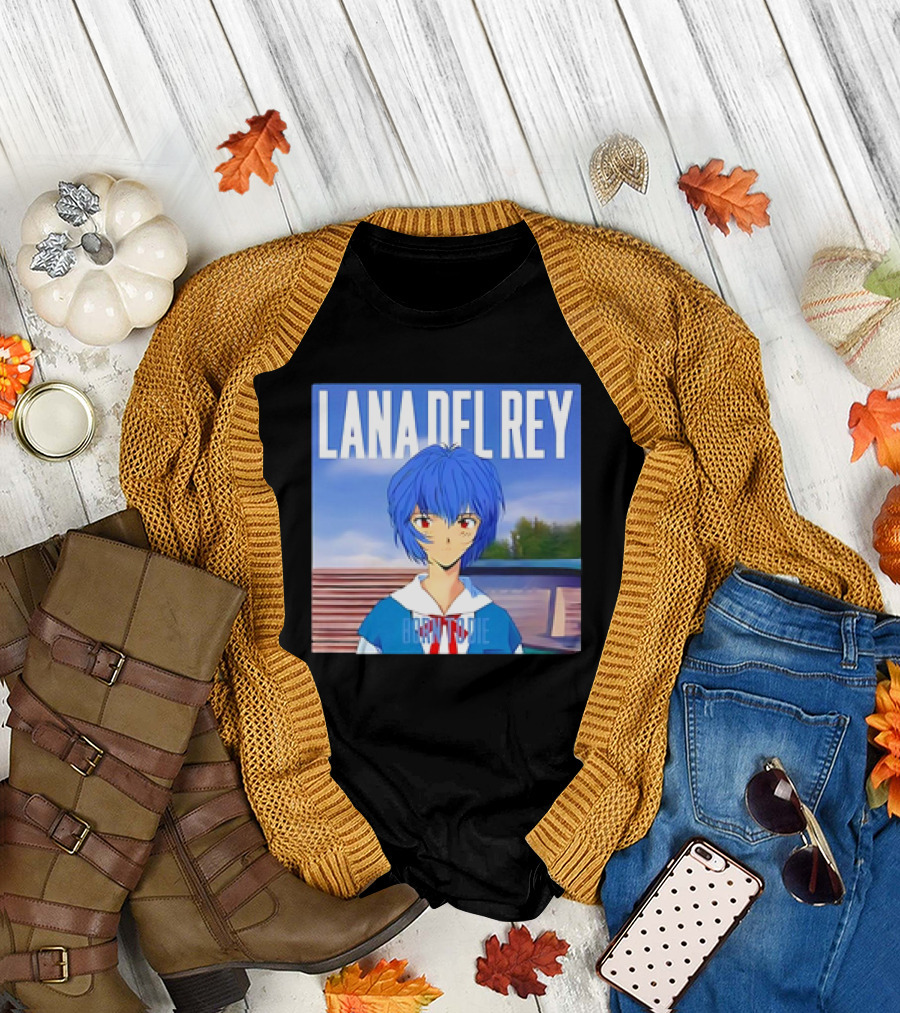Lana Del Rey Born to Die Anime Rei Ayanami Blue Hair T-Shirt