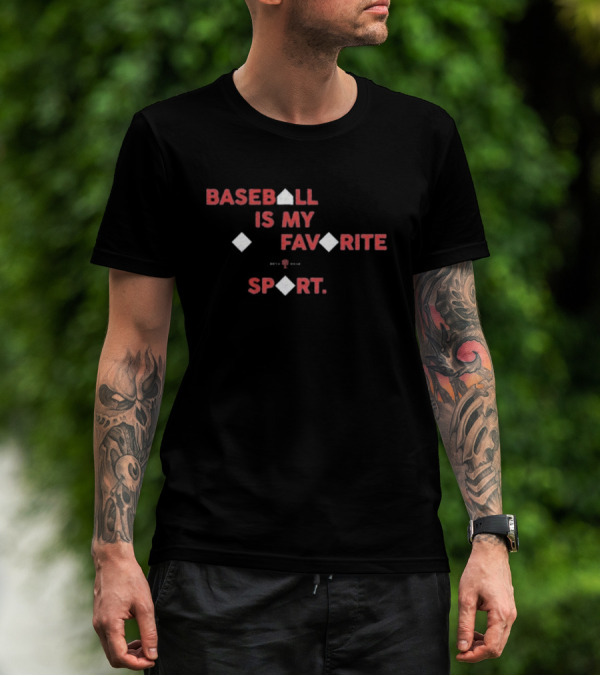 Baseball Is My Favorite Sport With Base Diamond Icons T-Shirt