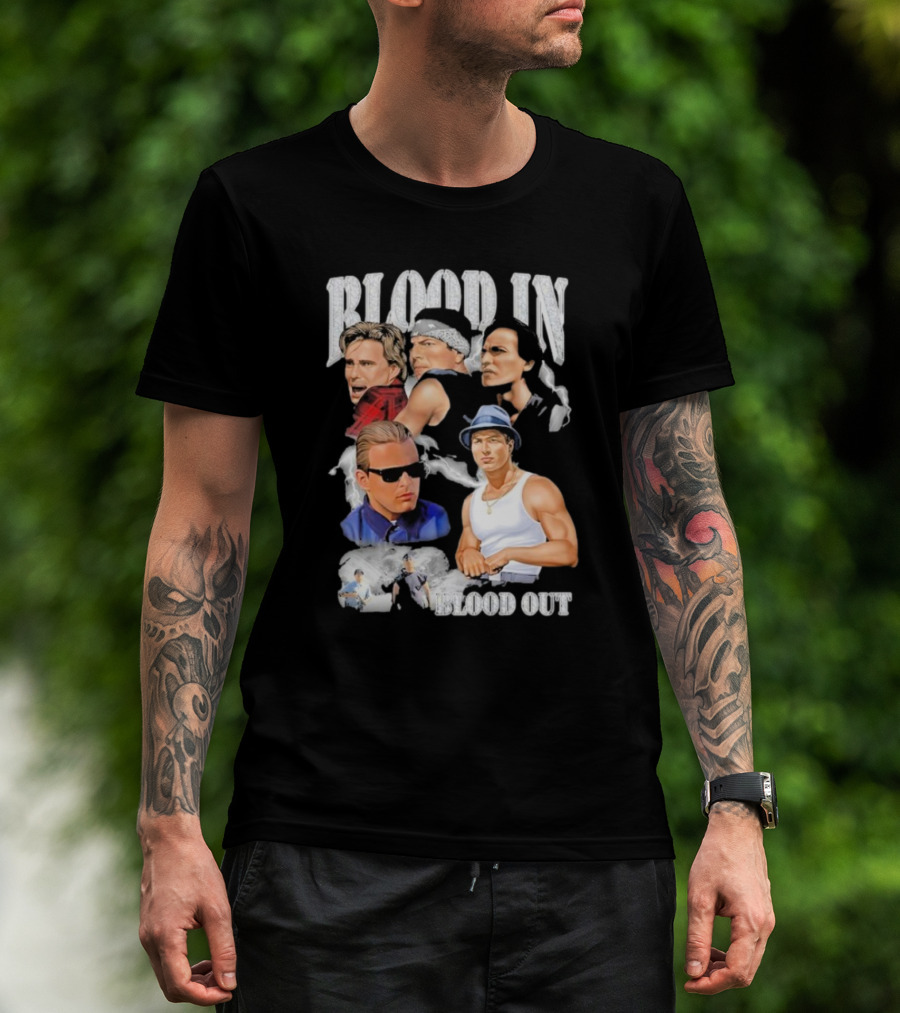 Blood In Blood Out Movie Characters Collage With Diamonds T-Shirt