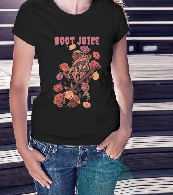 Boot Juice Chameleon Surrounded By Colorful Roses T-Shirt
