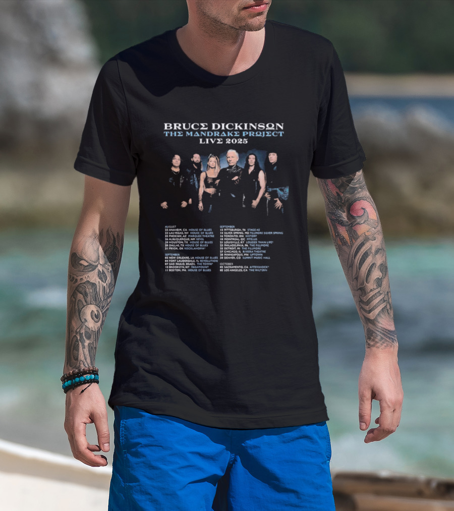 Bruce Dickinson The Mandrake Project Live 2025 North American Tour Dates T-Shirt