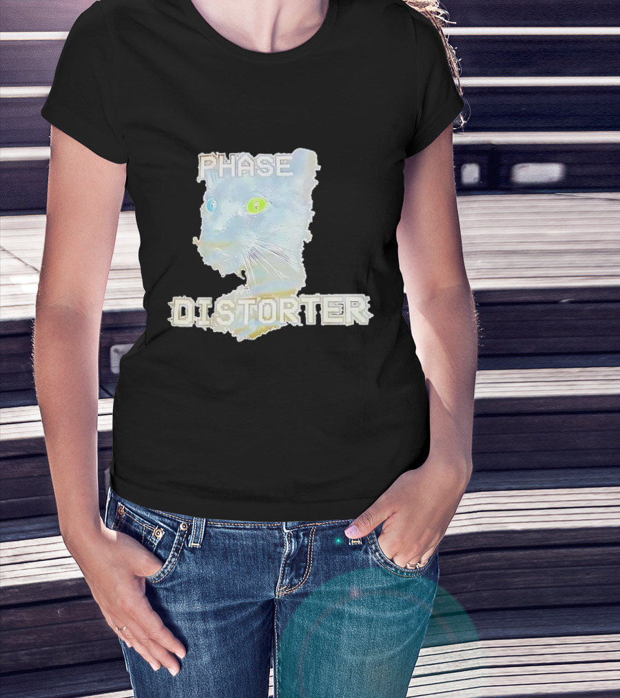 Cat Phase Distorter Optical Effect With Colorful Eyes T-Shirt