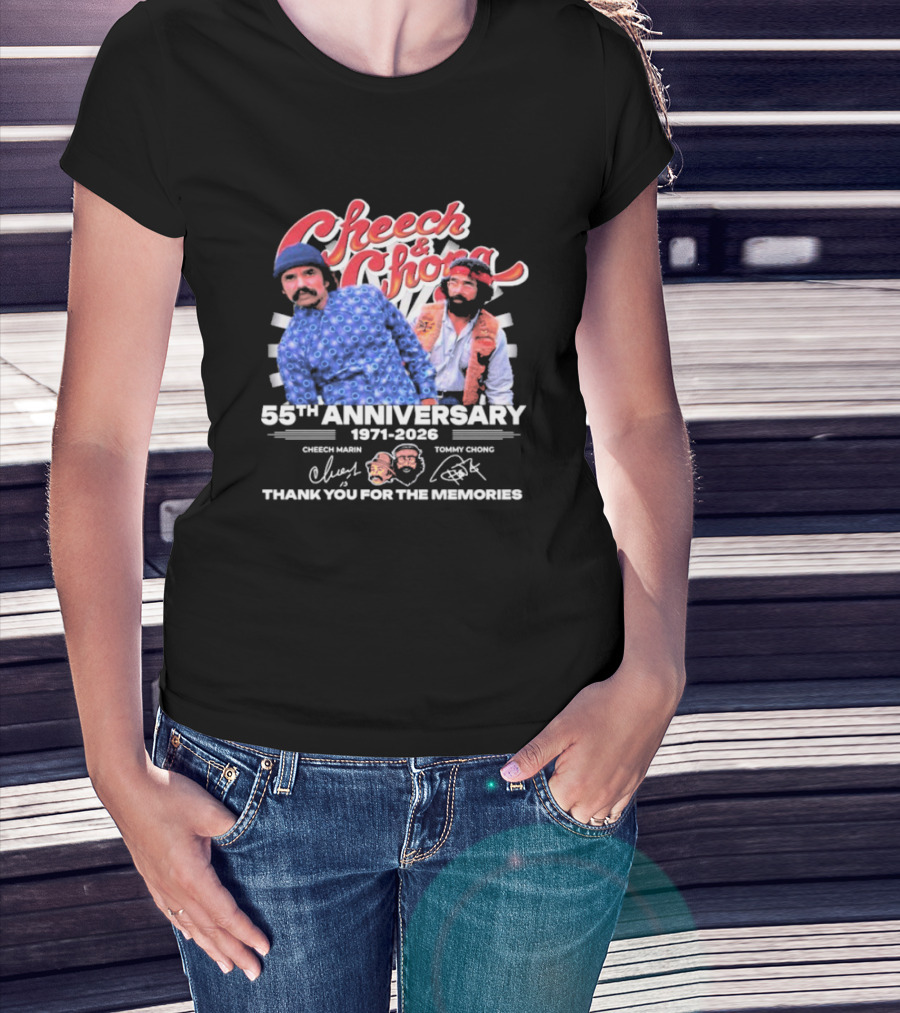 Cheech And Chong 55th Anniversary 1971-2026 Thank You For The Memories Signatures T-Shirt