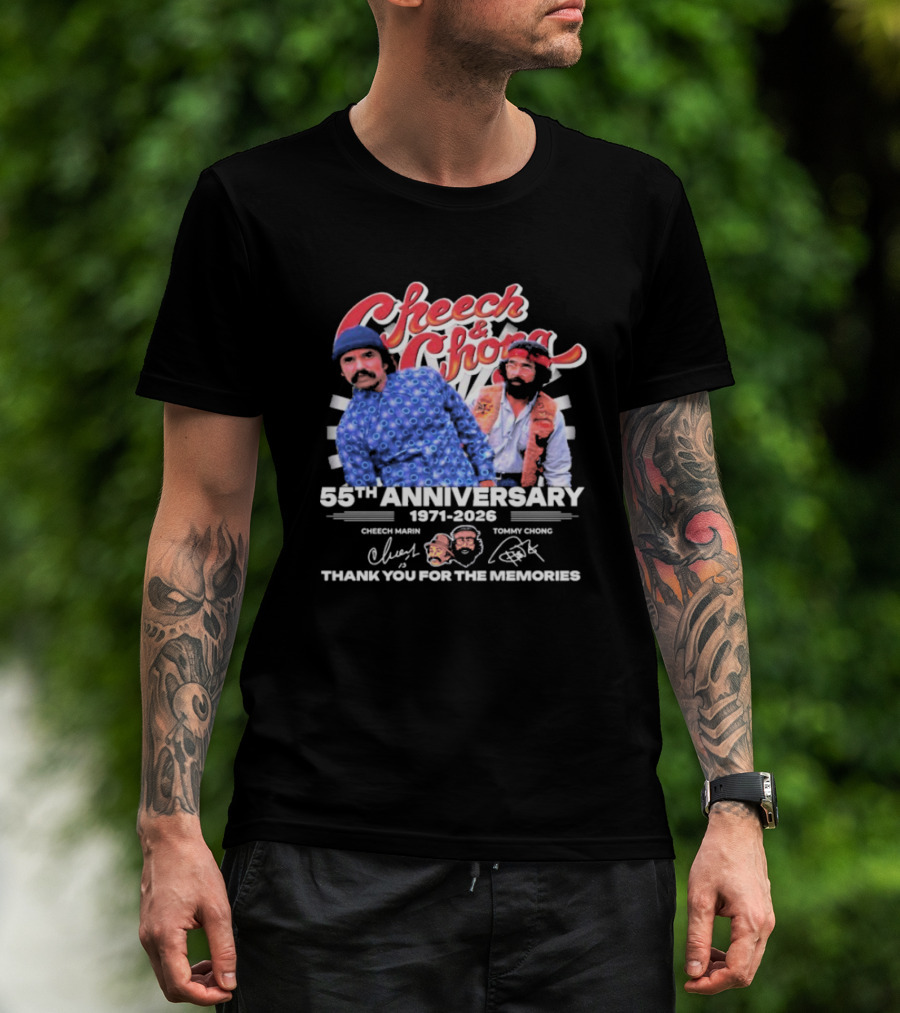 Cheech And Chong 55th Anniversary 1971-2026 Thank You For The Memories Signatures T-Shirt