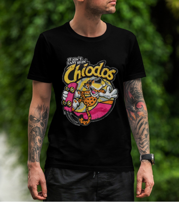 It Ain't Easy Bein' Chiodos Skateboard Cheetah Black T-Shirt