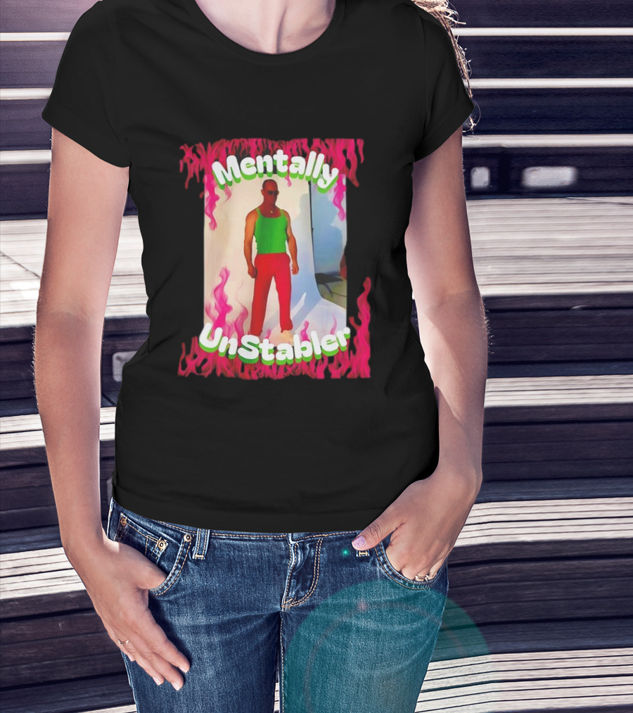 Mentally Unstabler Flaming Outfit Vibrant Red Pants T-Shirt