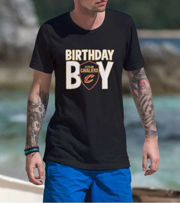Cleveland Cavaliers NBA Birthday Boy Shield With C Logo T-Shirt