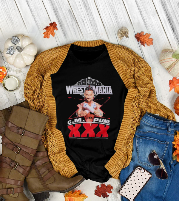 CM Punk WrestleMania XXX 41 Playing Cards Theme T-Shirt