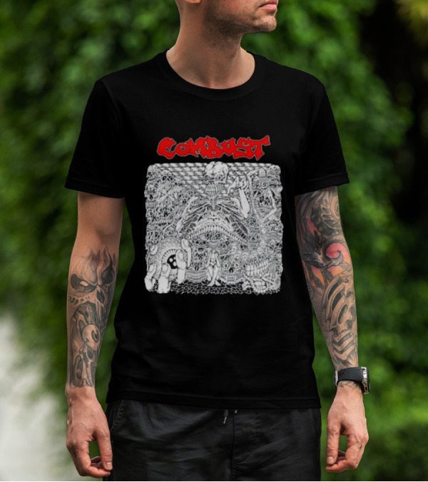 Combust Belly Of The Beast Intricate Black And White Triple B Records T-Shirt