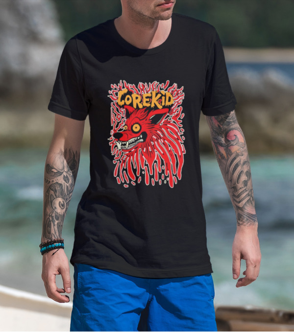 Corekid Blood Wolf Fiery Red Canine Artwork T-Shirt