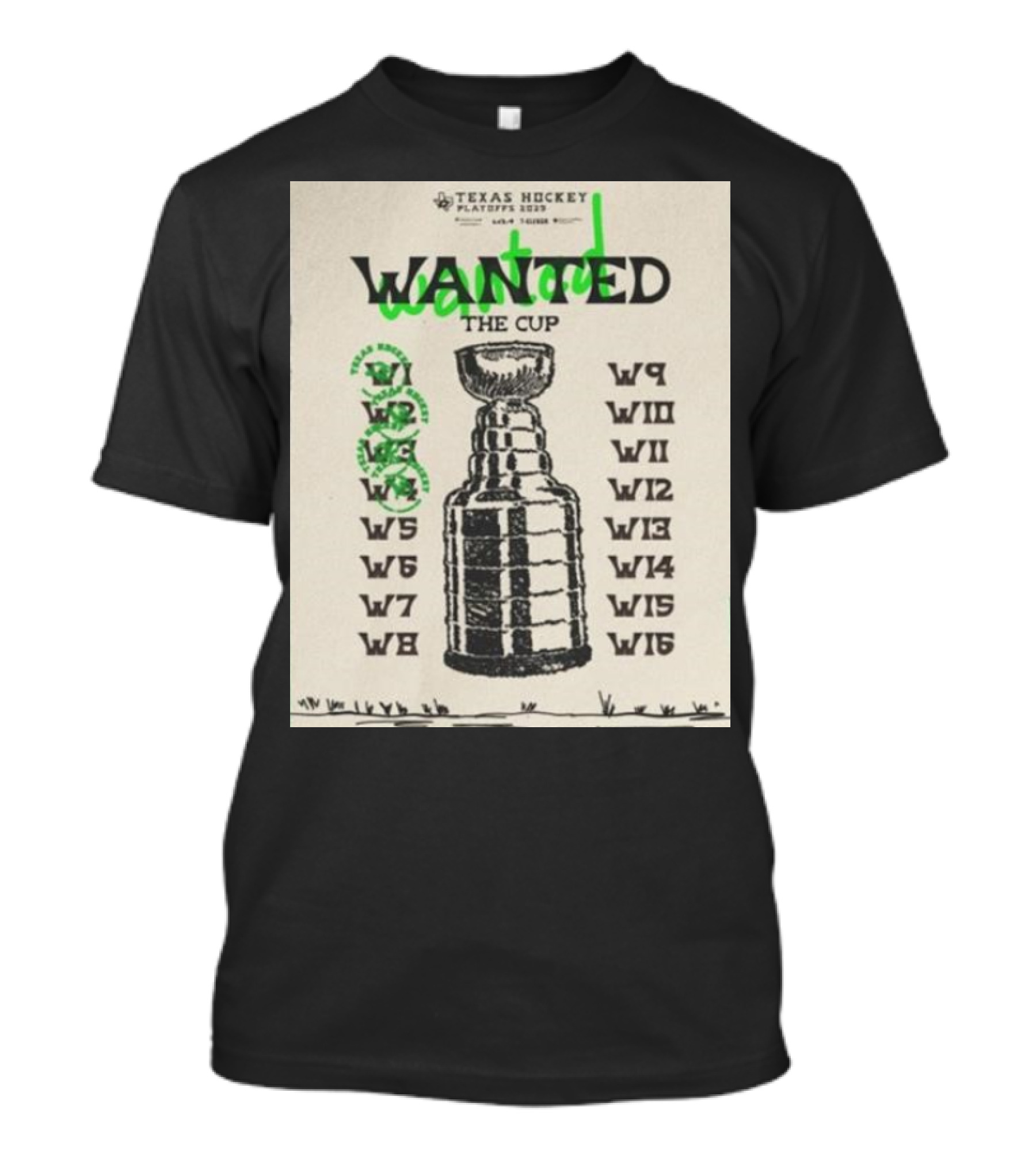 Texas Hockey Playoffs 2025 Wanted The Cup Dallas Stars T-Shirt