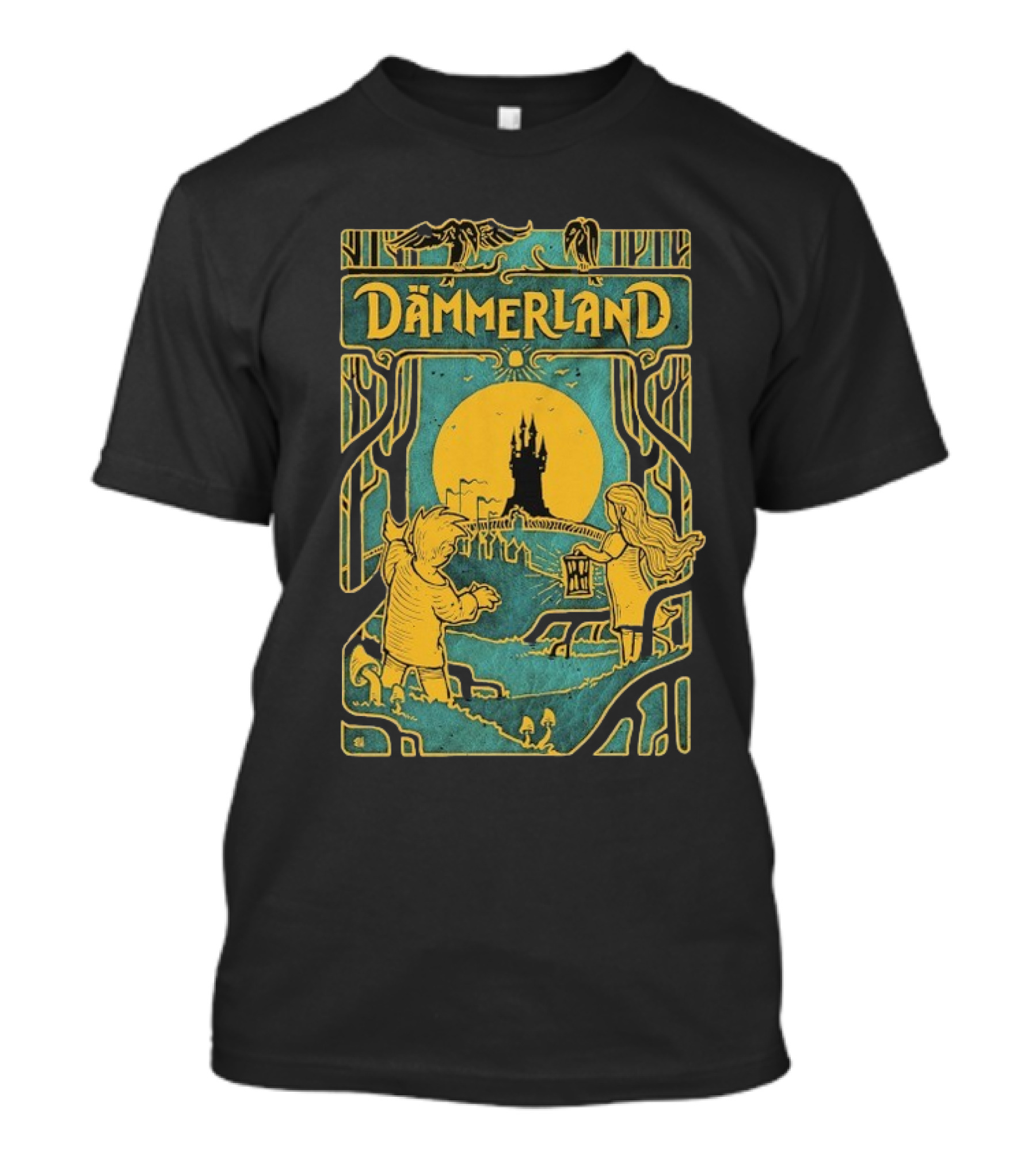 Dämmerland 2 Cover Yellow Moon Gothic Castle Fantasy Adventure T-Shirt