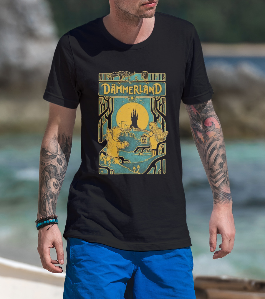 Dämmerland 2 Cover Yellow Moon Gothic Castle Fantasy Adventure T-Shirt