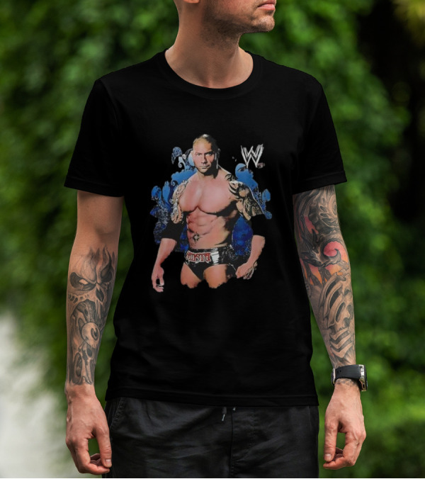 Dave Batista WWE Thrashed Distressed Wrestling W Champion T-Shirt