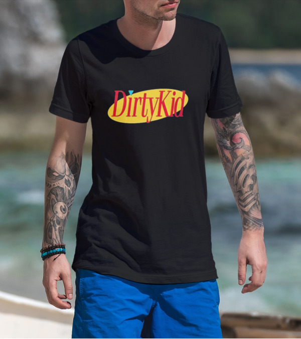 Dirty Kid Oval Bold Red Yellow Oval Style T-Shirt