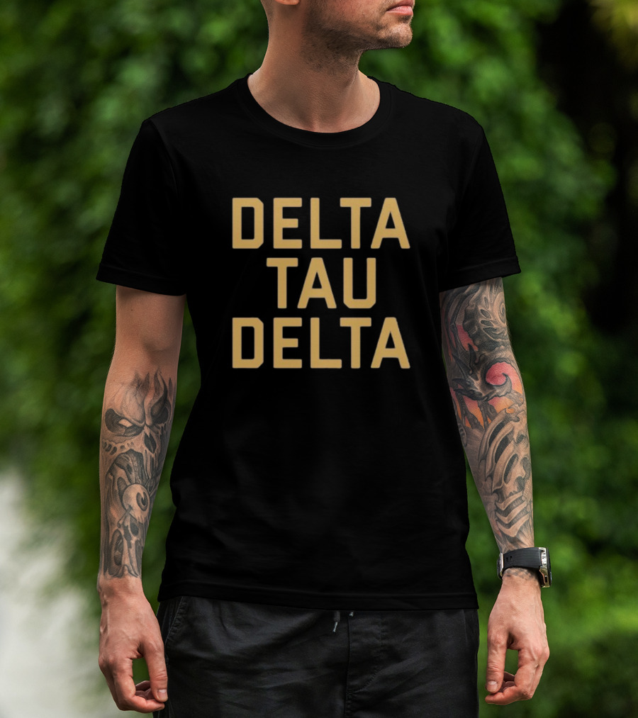 Delta Tau Delta Greek Letters Block Style T-Shirt