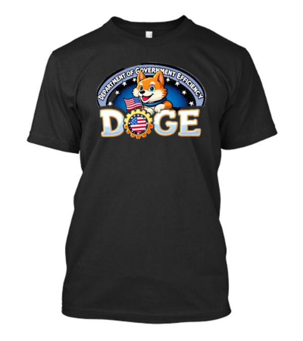 Doge Department Of Government Efficiency American Flag Pup Stars And Stripes T-Shirt