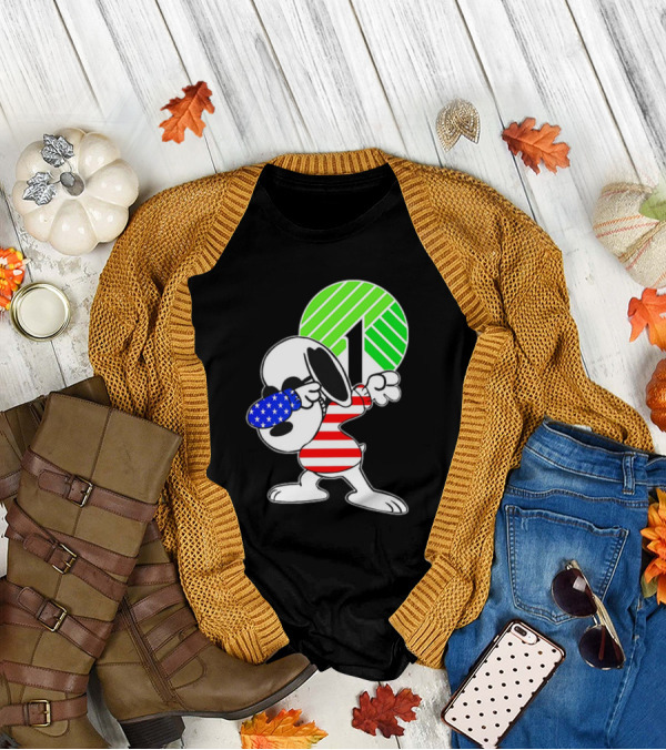 Dollar Tree Snoopy Dabbing American Flag Costume T-Shirt