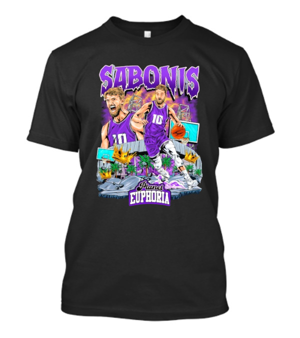 Sabonis Planet Euphoria Basketball Number 10 Purple Jersey T-Shirt